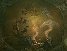 A mural in the Earth Forge showing the Ancient Vampires being expelled from the Wheel of Fate