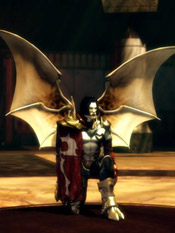 Raziel unfurling his newly-grown wings in front of Kain