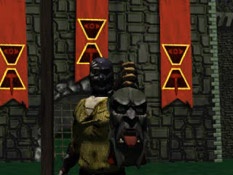 The executioner holds up Vorador's severed head for the crowd to see