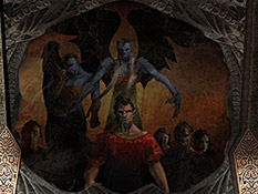 A mural showing Vorador's vampiric rebirth