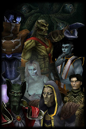 A montage of characters from The Legacy of Kain Series: Soul Reaver 2 (2001)