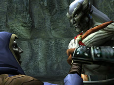 Kain holding Moebius' hand to his chest; the Heart is no longer there