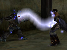 A Revived Vampire devouring Raziel's soul energy from a distance