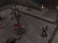 The courtyard full of Sebastian's victims
