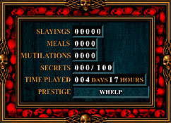 The prestige screen showing a Whelp ranking